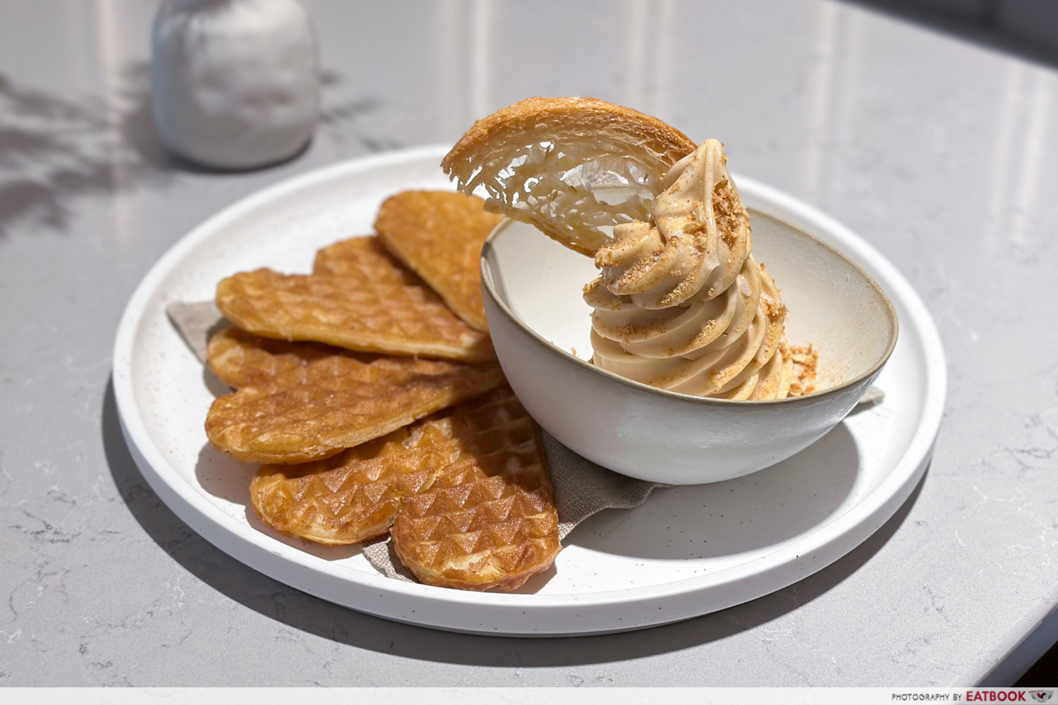le matin - Croissant Amazake Soft Serve with Brown Butter Waffles