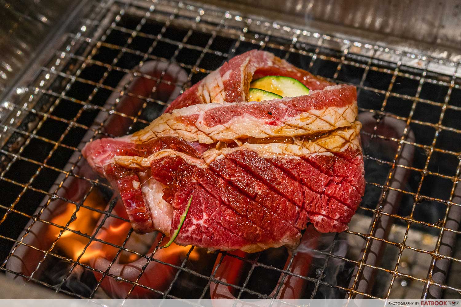 yakiniku go x lennard yeong - double dragon beef on grill