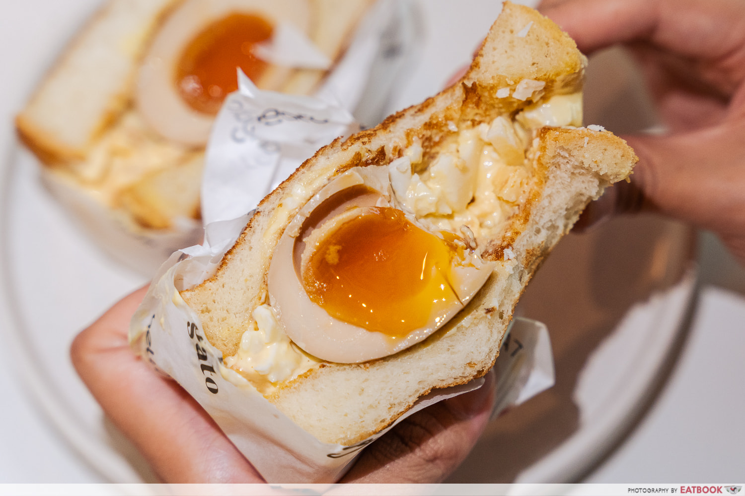 hello arigato everton park - tamago sando closeup