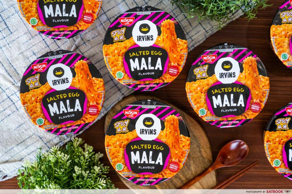 NISSIN X IRVINS Has New Mala Salted Egg Instant Noodles | Eatbook.sg