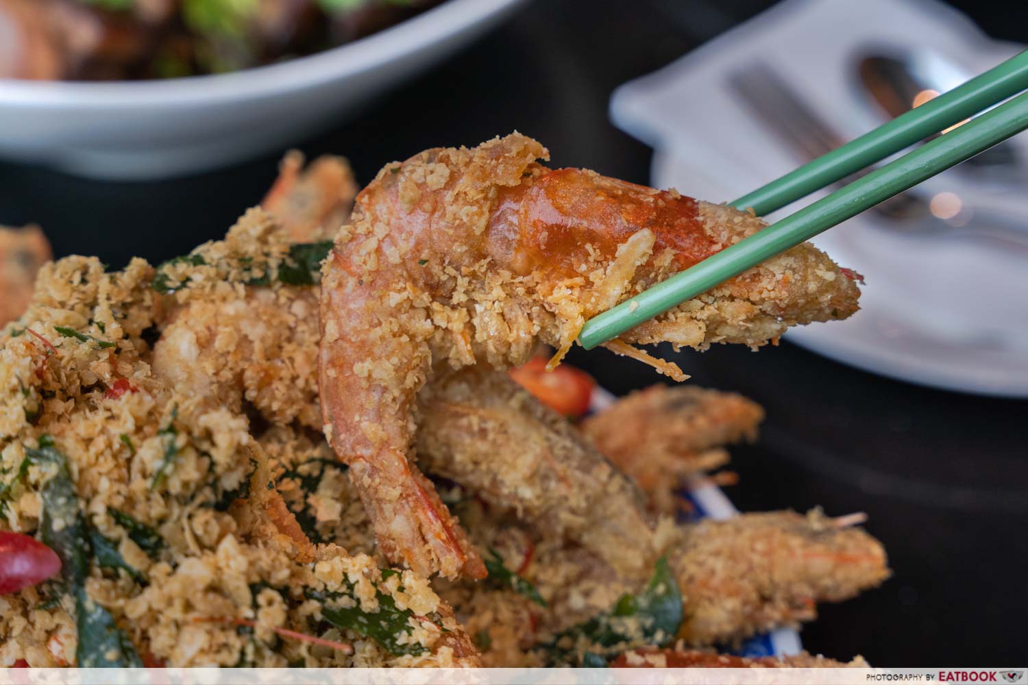 makan at jen parents day - cereal prawn closeup