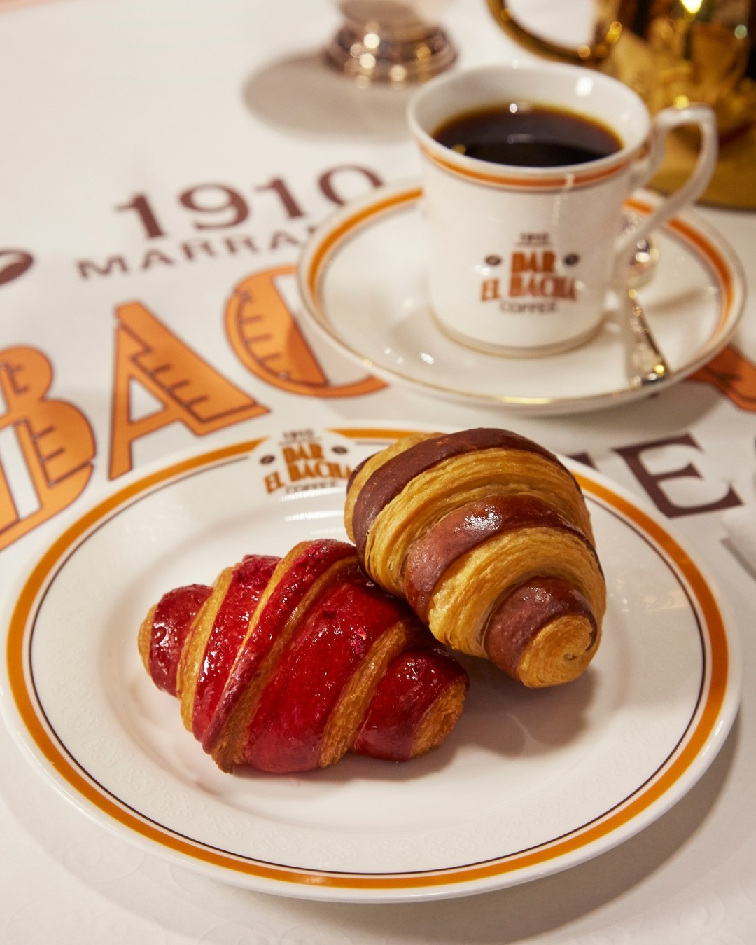 bacha coffee croissant on plate