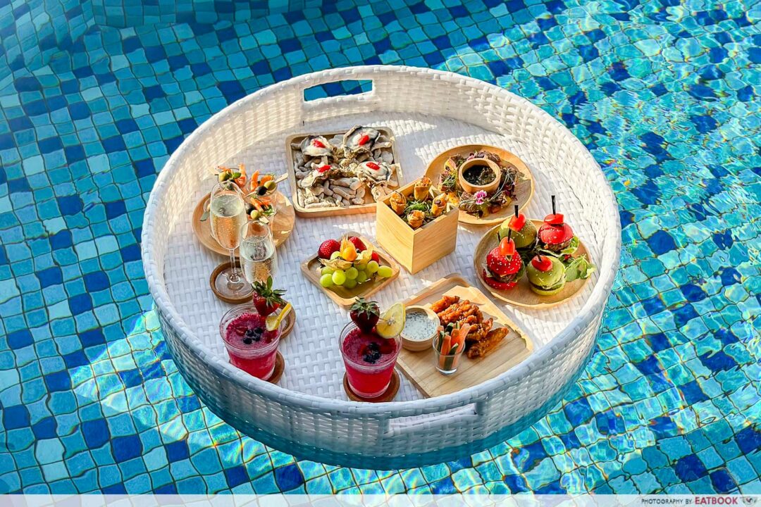 Verandah Pool Bar & Grill Has IGWorthy Floating Food Trays Eatbook.sg
