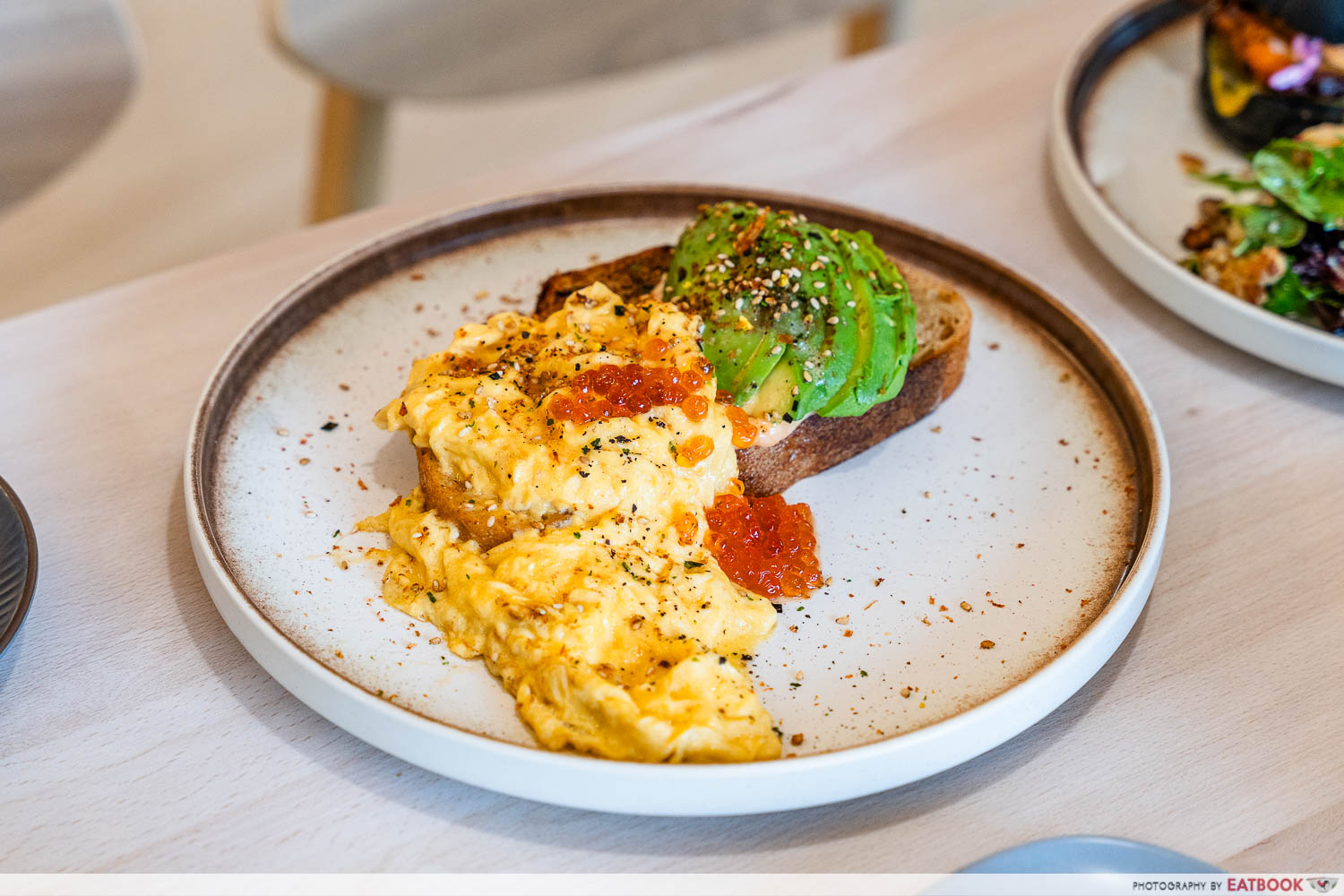 cafe ren - mentaiko avo scrambled eggs