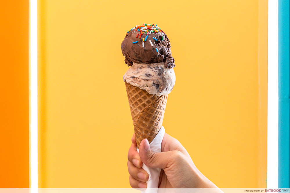 van leeuwen ice cream - chocolate fudge brownie, brown sugar cookie dough chunk