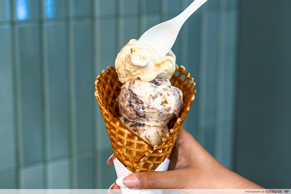 van leeuwen ice cream - triple scoop waffle cone