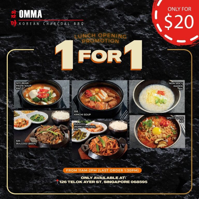 OMMA Korean Charcoal BBQ Has 1For1 Lunch In CBD Eatbook.sg