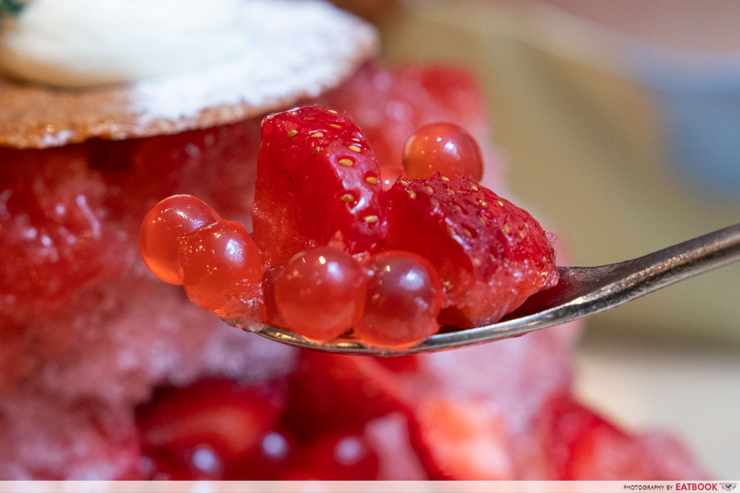 baristart - strawberry kakigori popping boba
