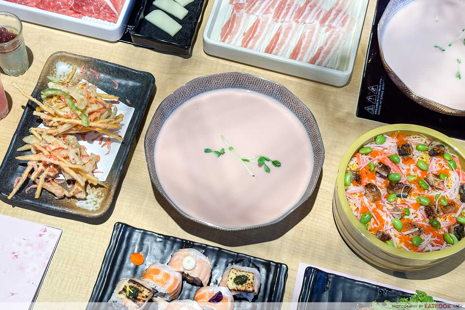 Shaburi-Kintan-Buffet-sakura-buffet-soy-milk-pink-soup