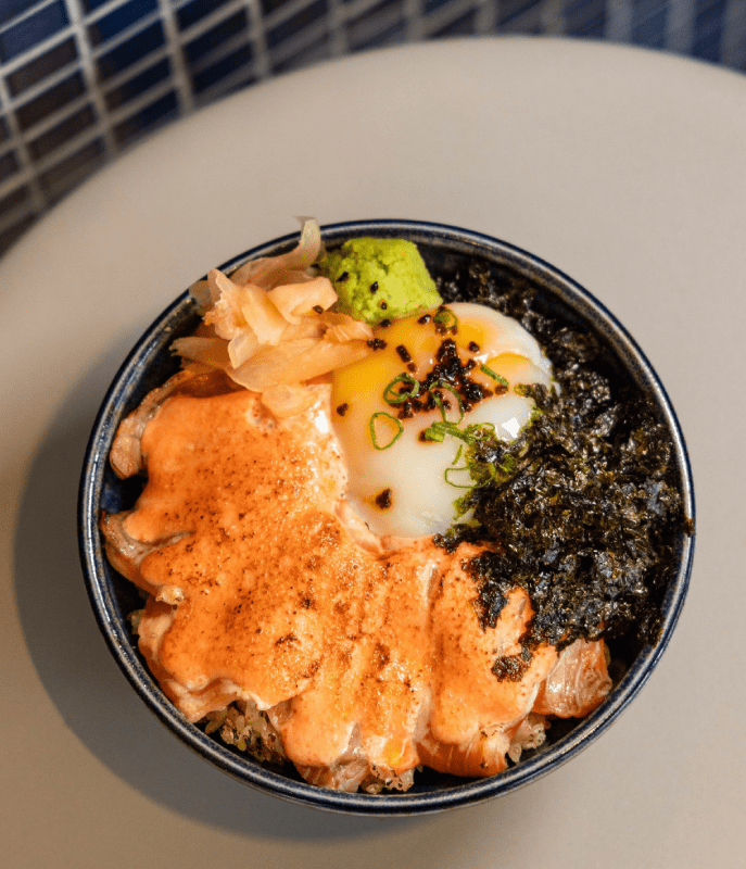 Tanuki Raw Lunch Sets Mentaiko Roasted Seaweed Salmon Donburi