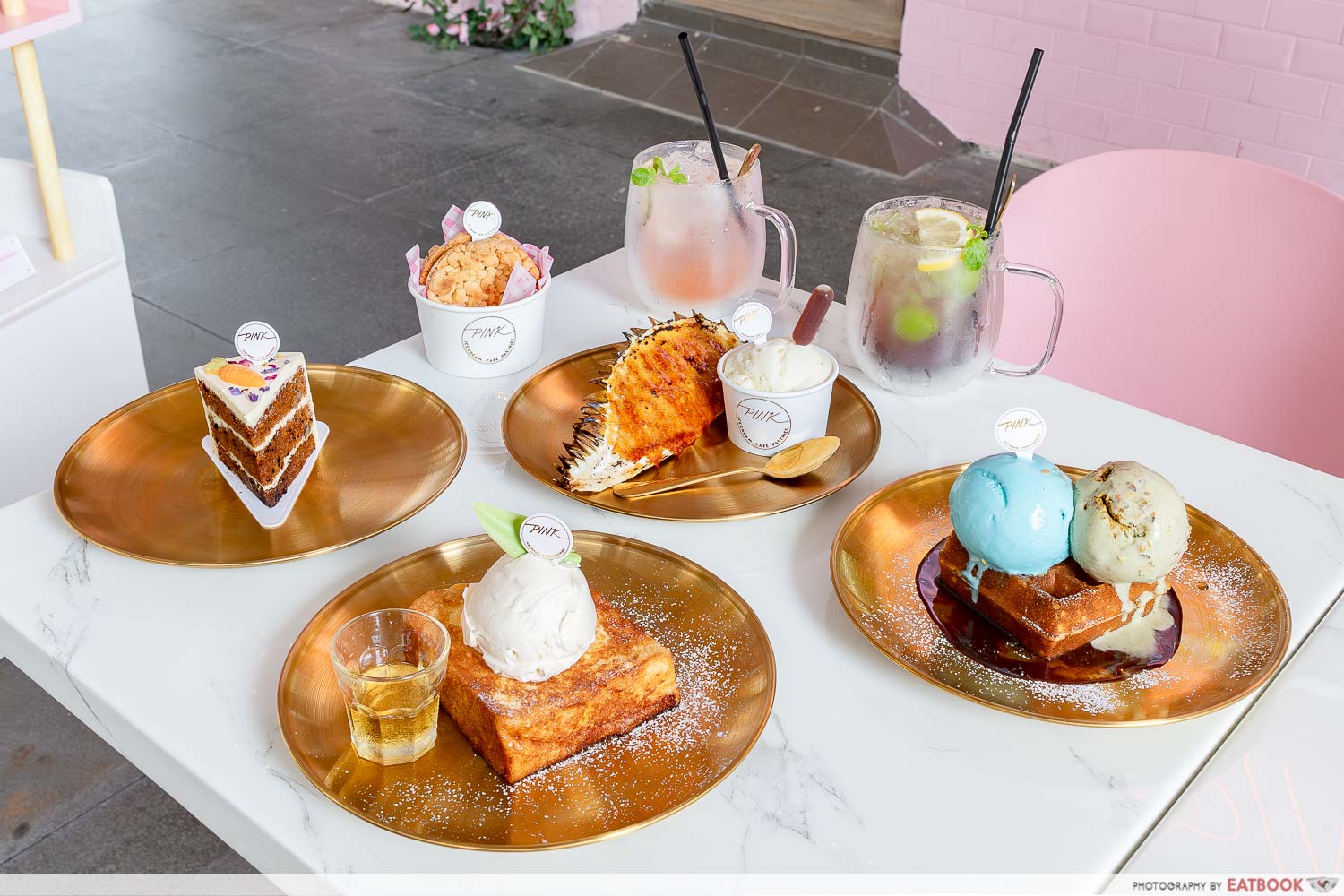 pink-ice-cream-cafe-flatlay