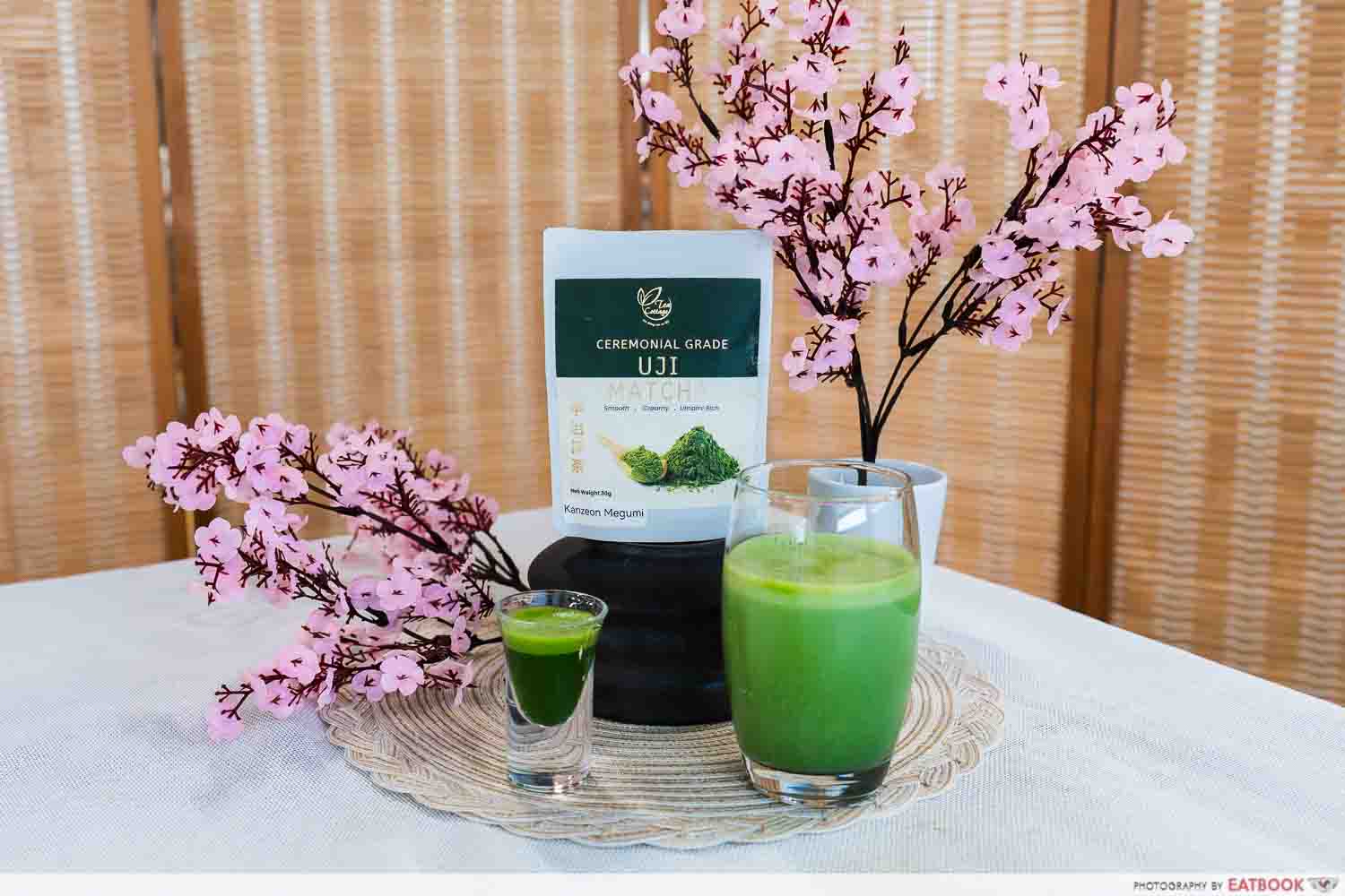tea cottage with matcha lattes and usucha