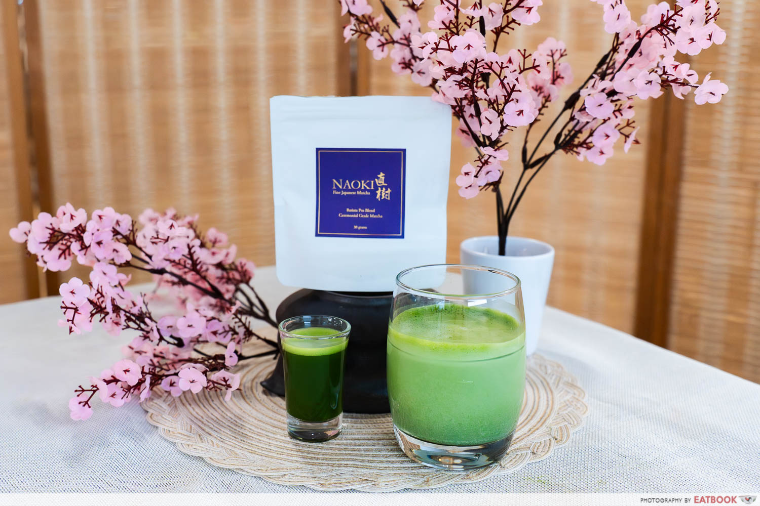 best matcha powder ranked - naoki matcha sachet with drinks