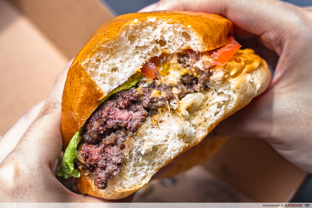 Tiger Bar & Restaurant burger close up