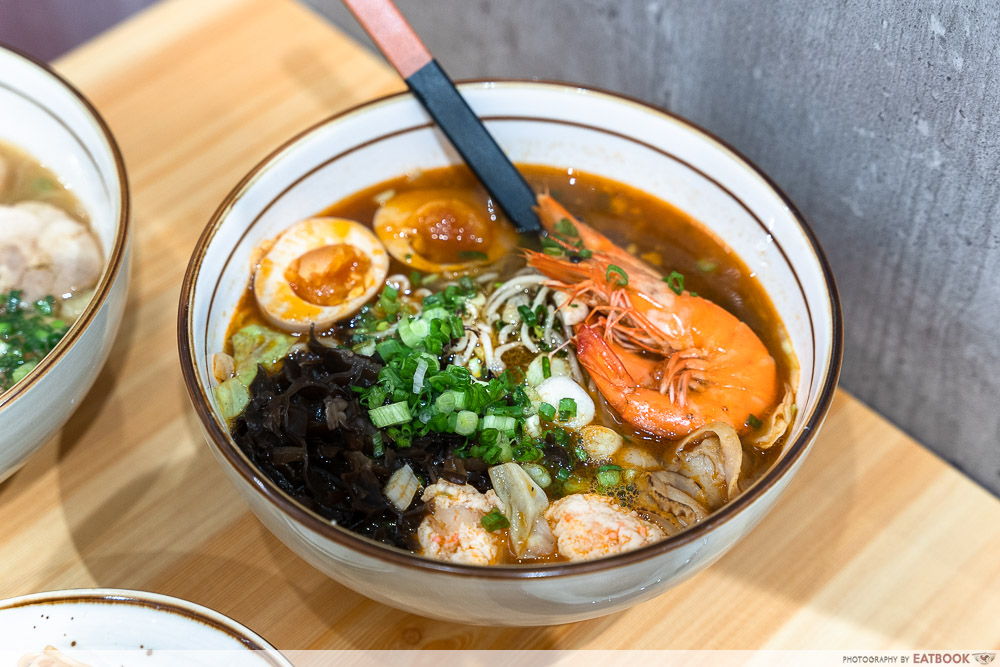 woke ramen bowl close up