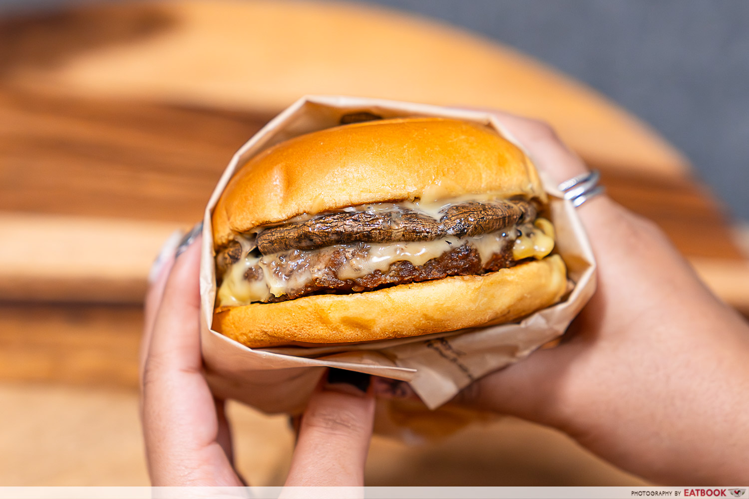 Portobello Mushroom Swiss Burger angus beef