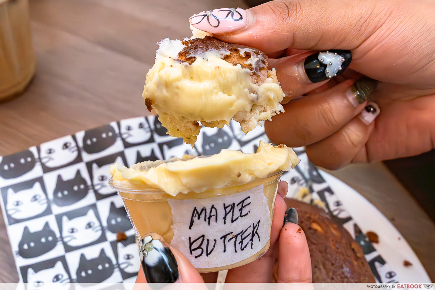 standard-bun-maple-butter-dipping