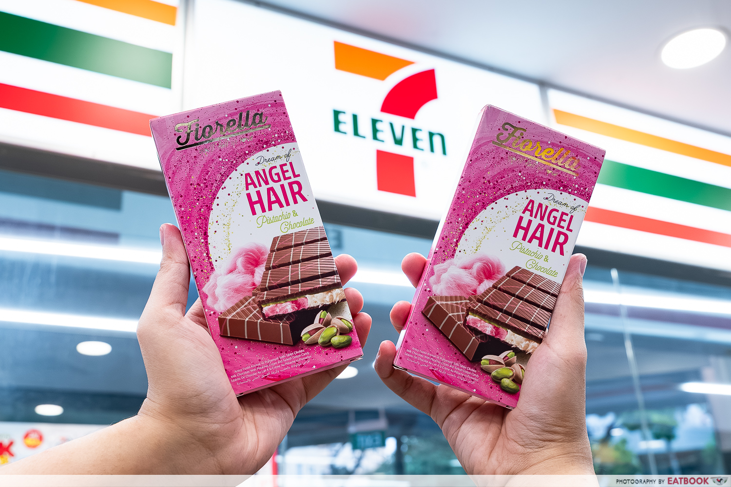 fiorella-angel-hair-&-pistachio-chocolate-bar-7-eleven-packaging-establishment-interaction