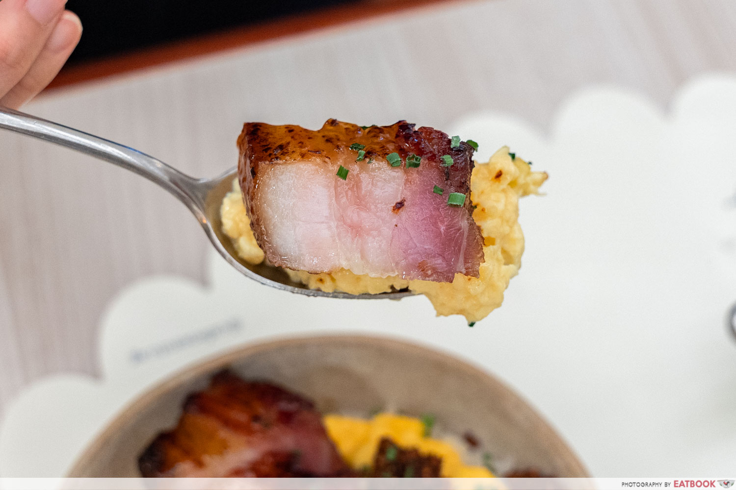 Nesuto Scrambled Egg Rice with Bacon close up