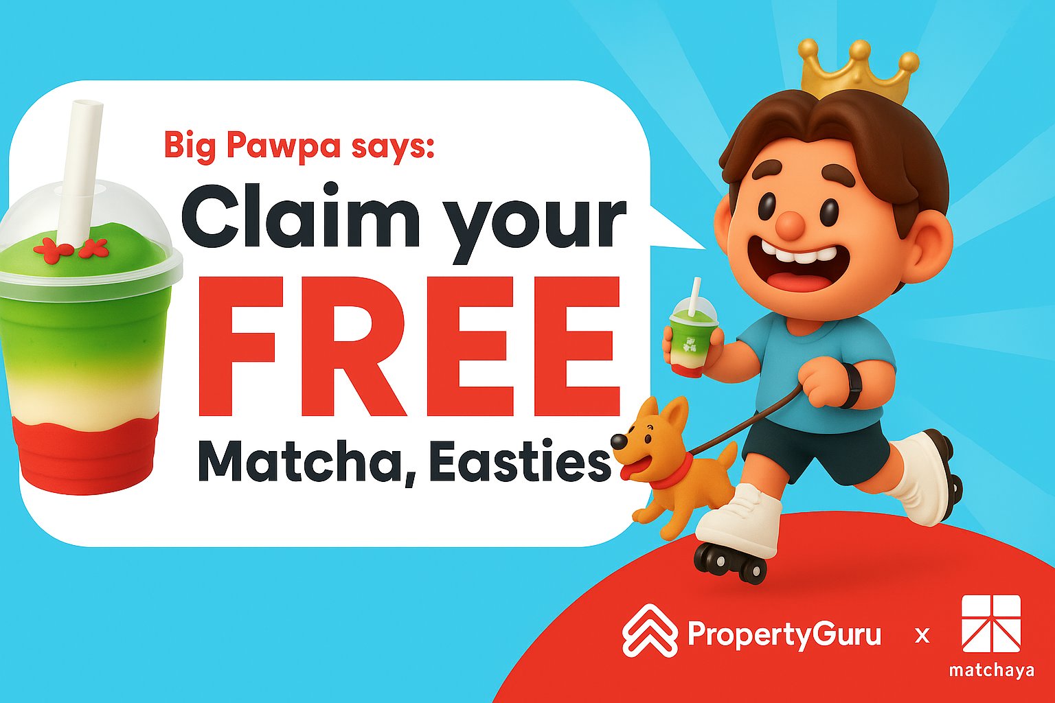 propertyguru-x matchaya-paya-lebar-quarter-free-strawberry-matcha-latte-poster