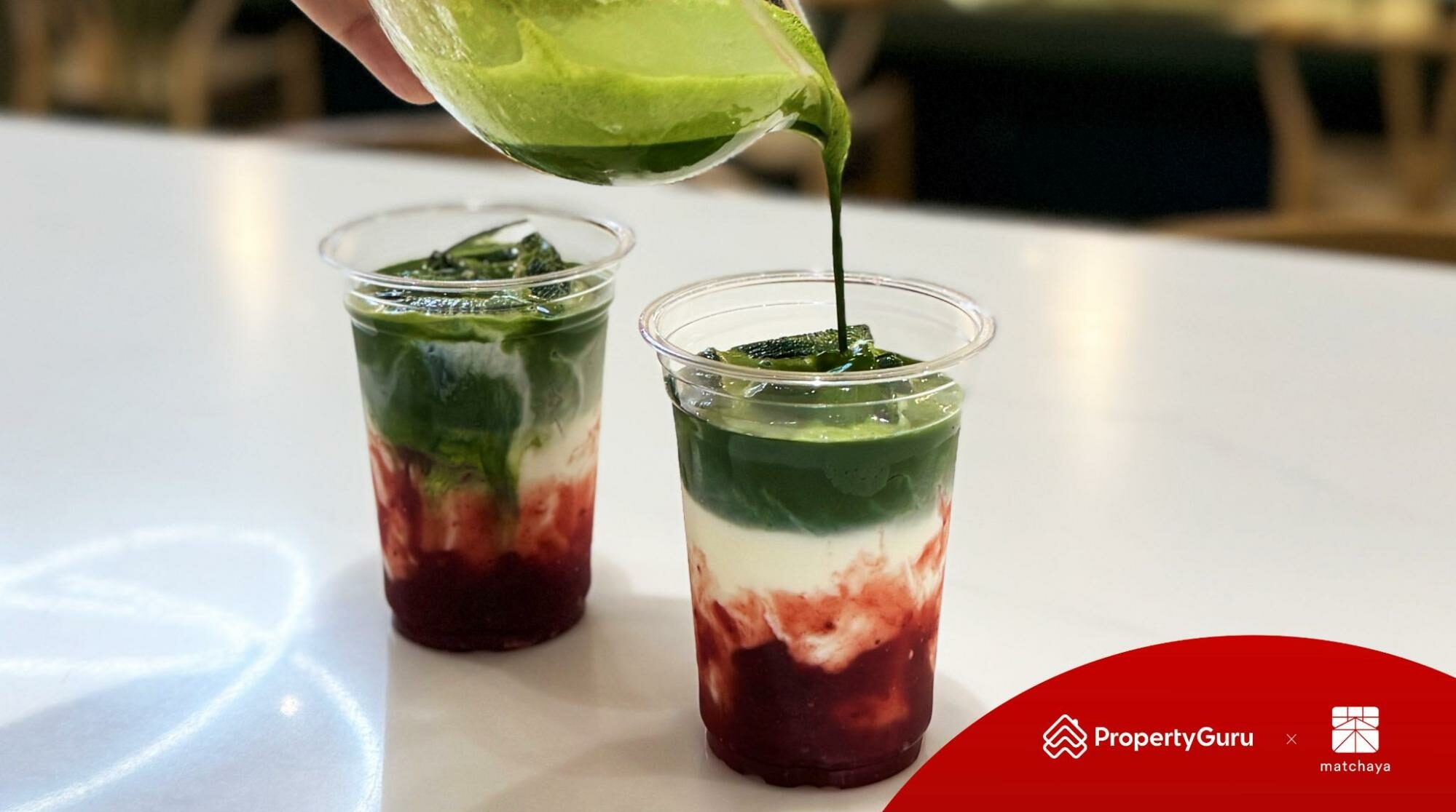 propertyguru-x matchaya-paya-lebar-quarter-free-strawberry-matcha-latte-prep-pour