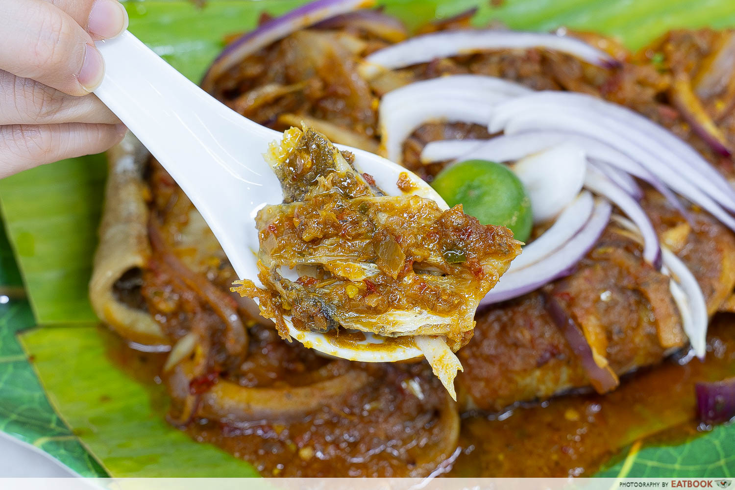 XH delicious seafood sambal stingray interaction shot