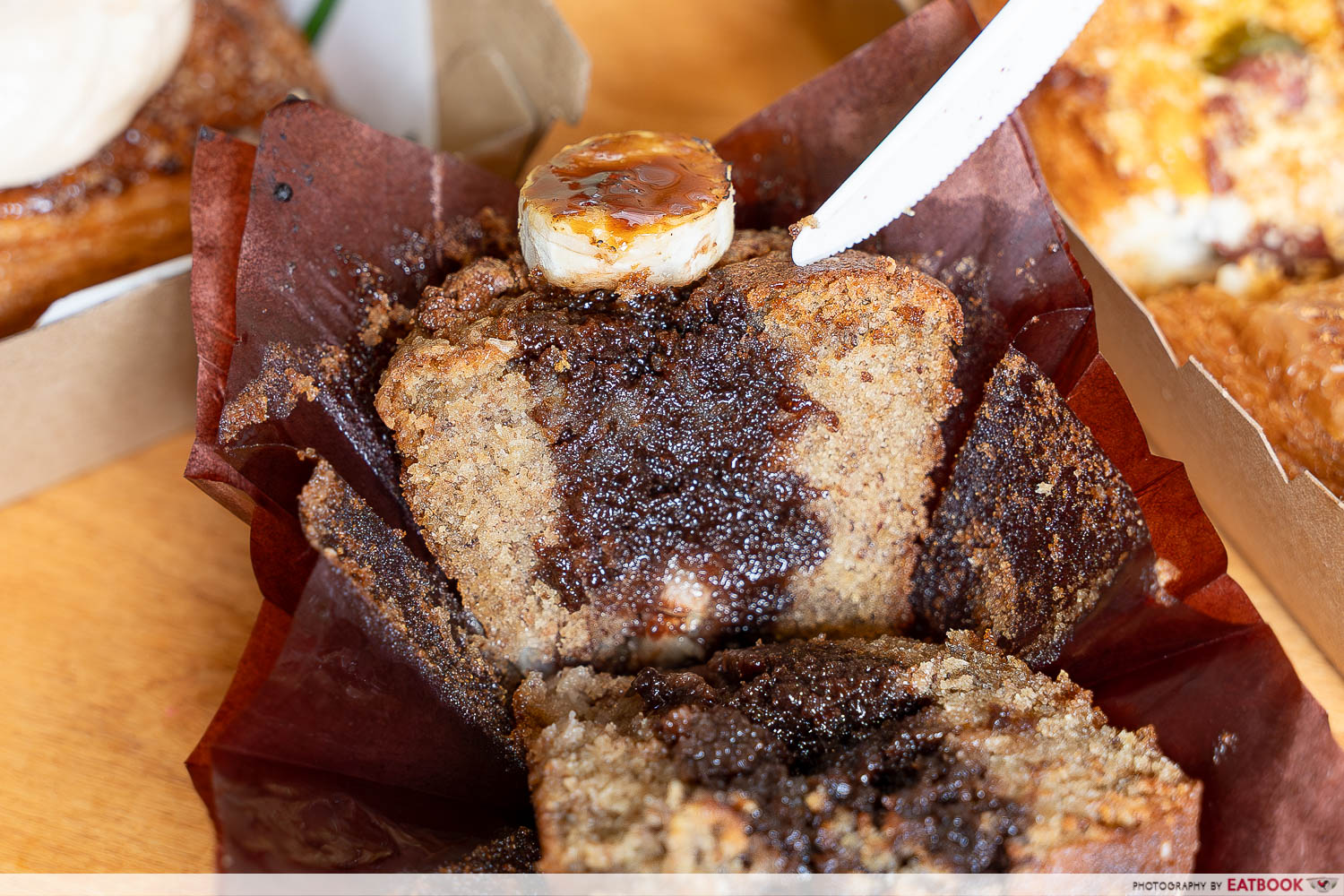 mother dough banana muffin cross section