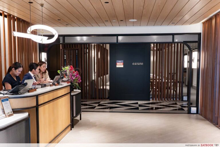 estate buffet hilton hotel storefront