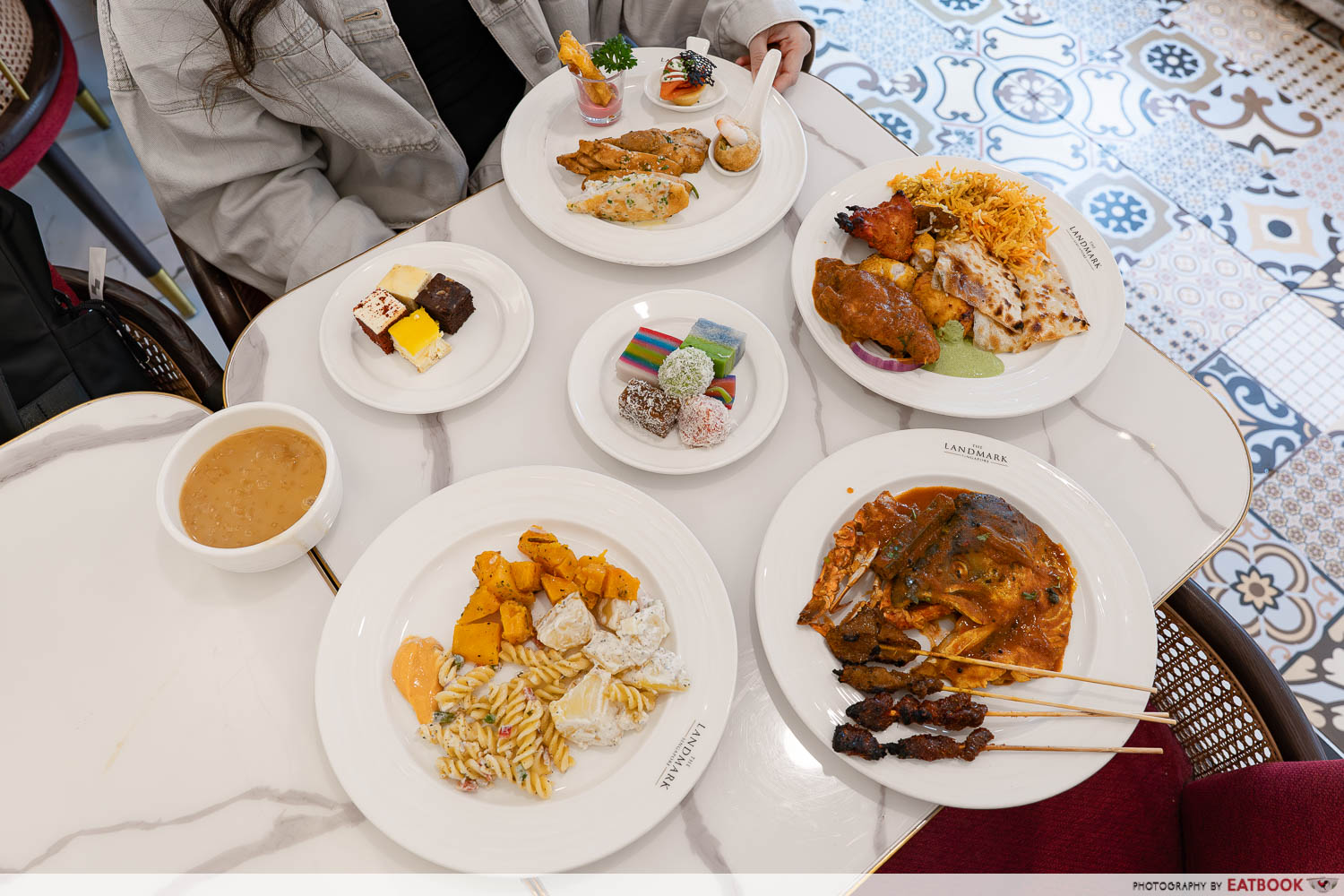 the landmark buffet bugis food flatlay