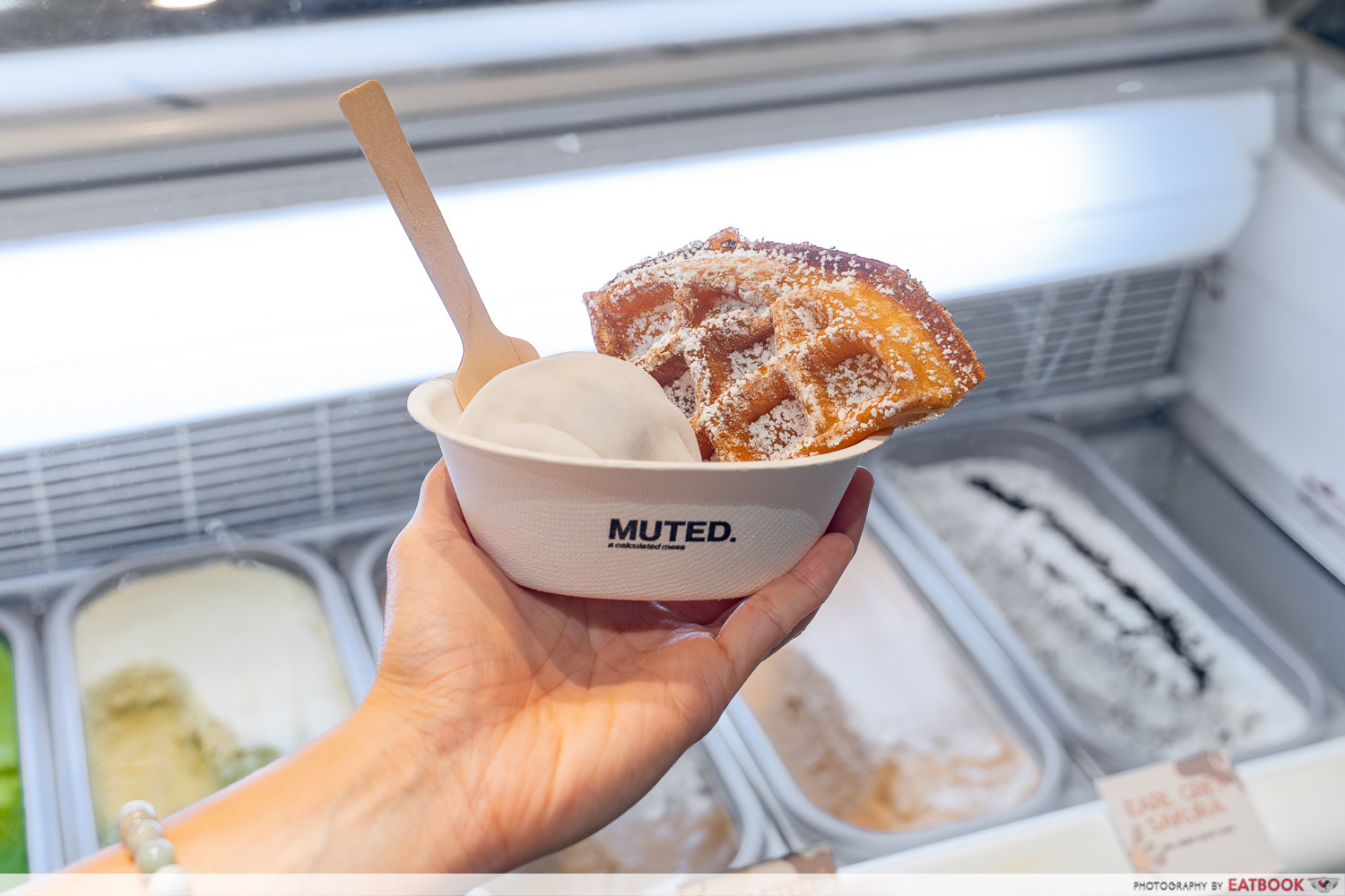 muted mochi ice cream waffles