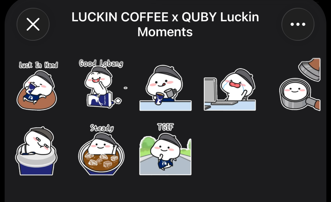 luckin coffee x quby telegram stickers
