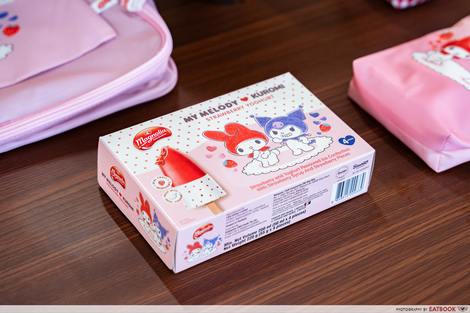 Magnolia My Melody & Kuromi Strawberry and Yoghurt Ice Confection packaging