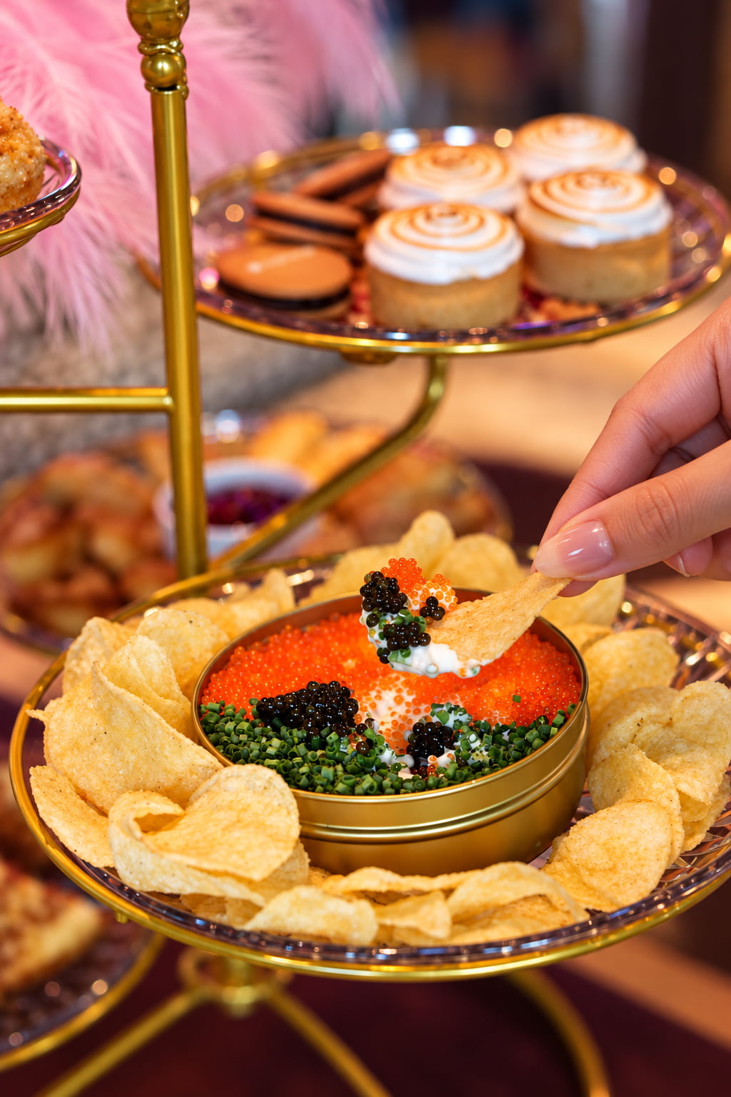 Mama shelter-high tea- caviar dip