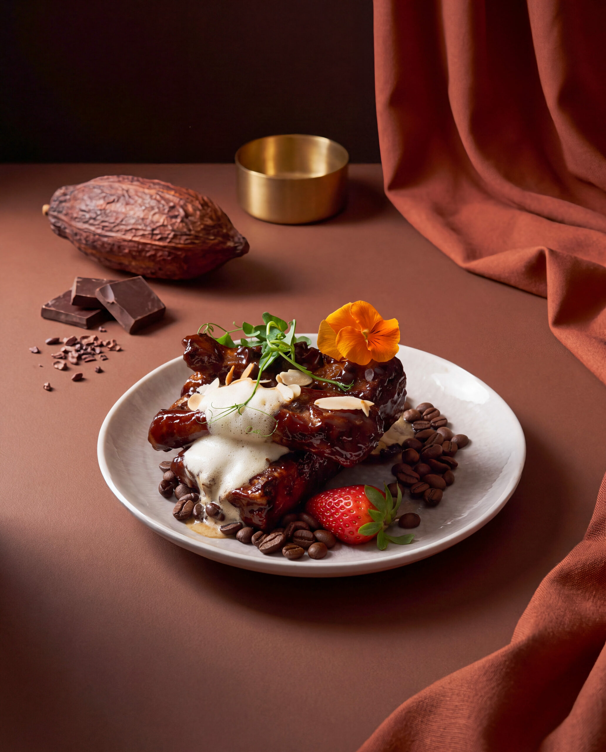 braised-pork-rib-with-dark-cocoa-glaze-pan-pac-choc-buffet