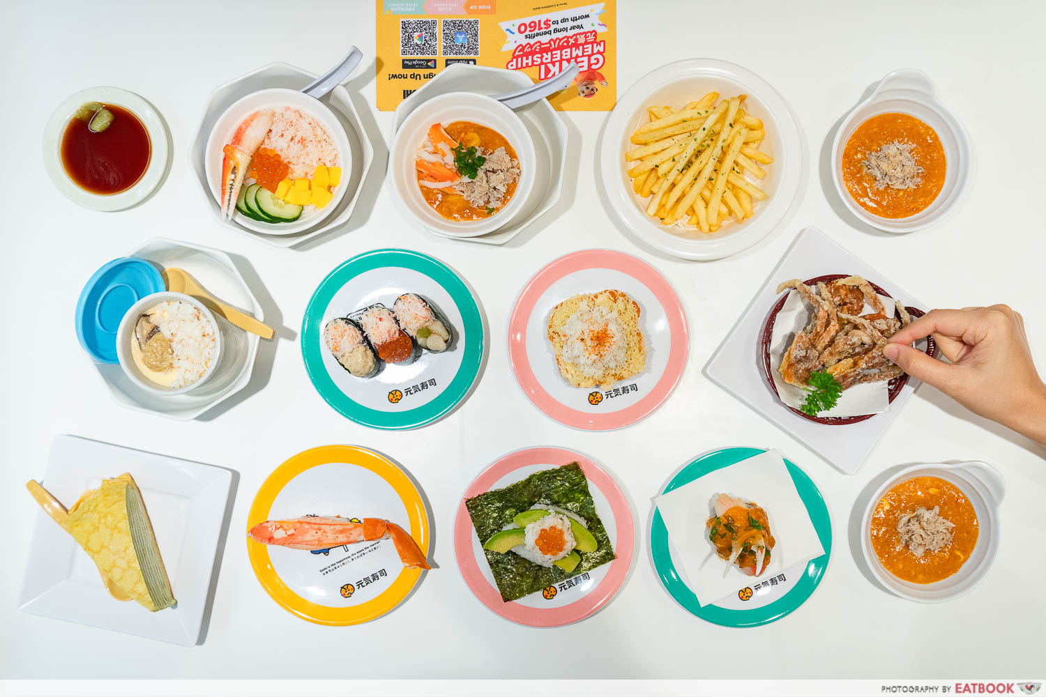 genki sushi flatlay