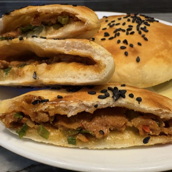 MT Coffee Pan-Fried Pork Patty with Dried Mustard Greens
