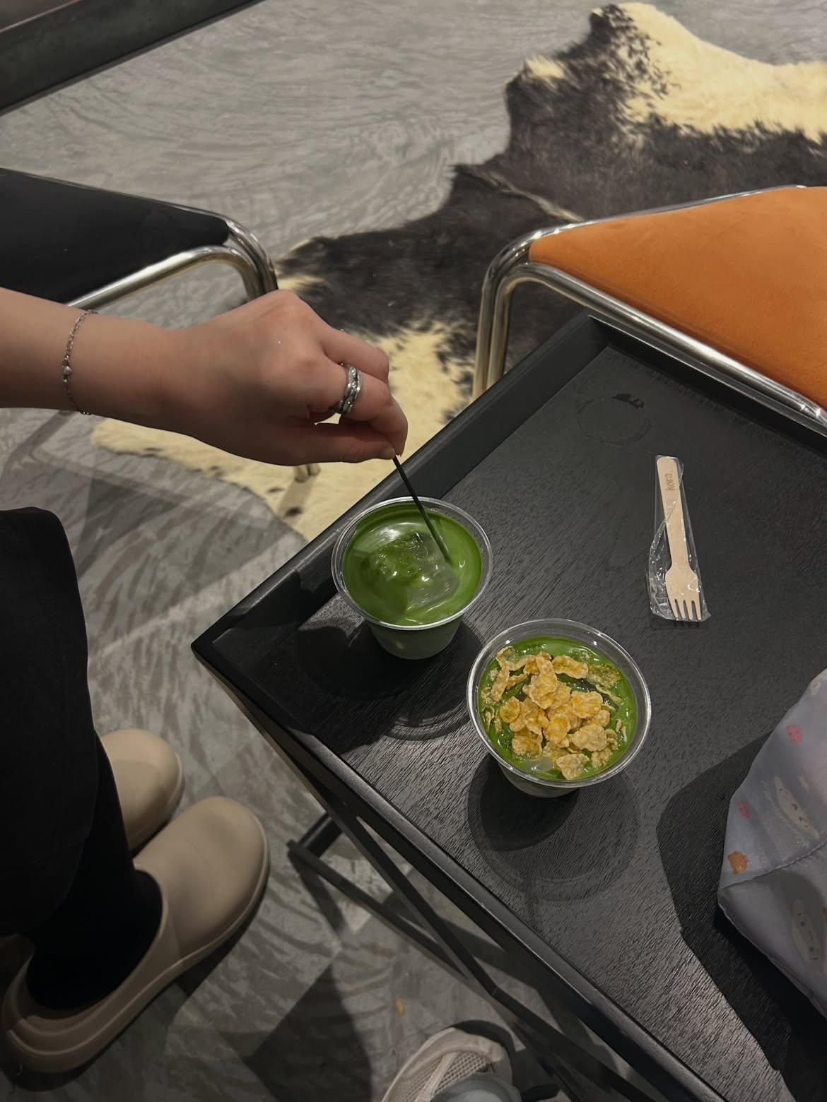 matcha stirring shot at little rituals bugis