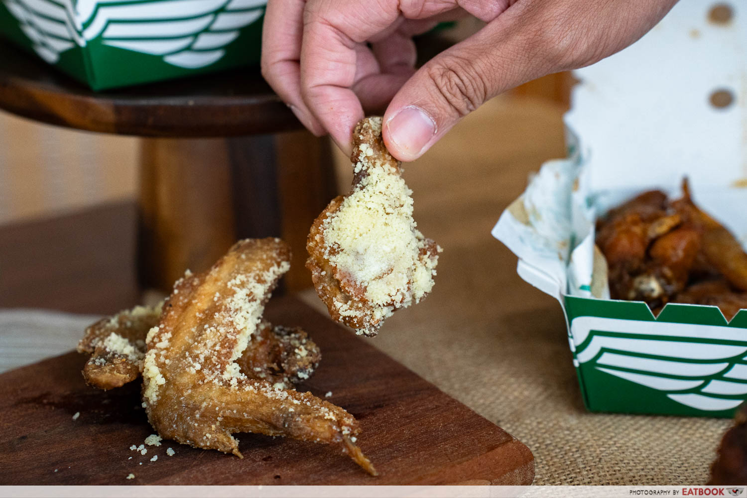 wingstop garlic parmesan interaction shot