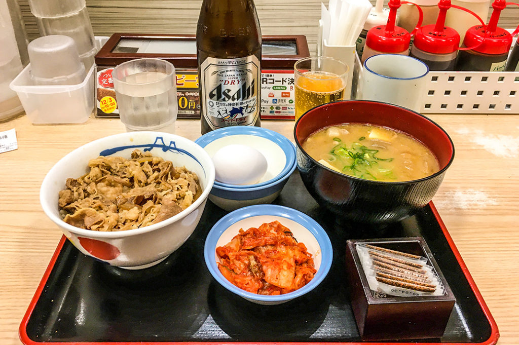 Matsuya-gyudon set